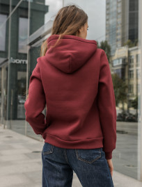 Damska bluza z kapturem Staff basic bordo fleece