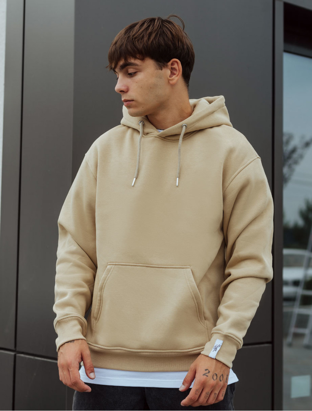 Bluza Staff light brown basic oversize fleece