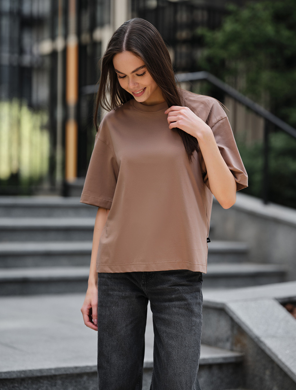 Damska koszulka Staff brown reglan