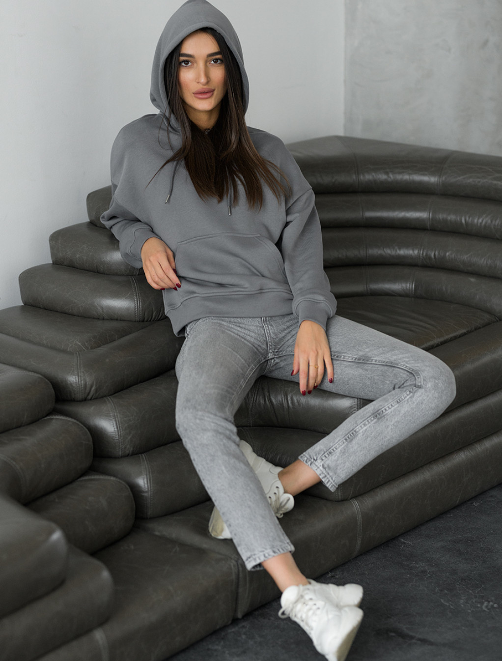 Damska bluza Staff gray basic oversize