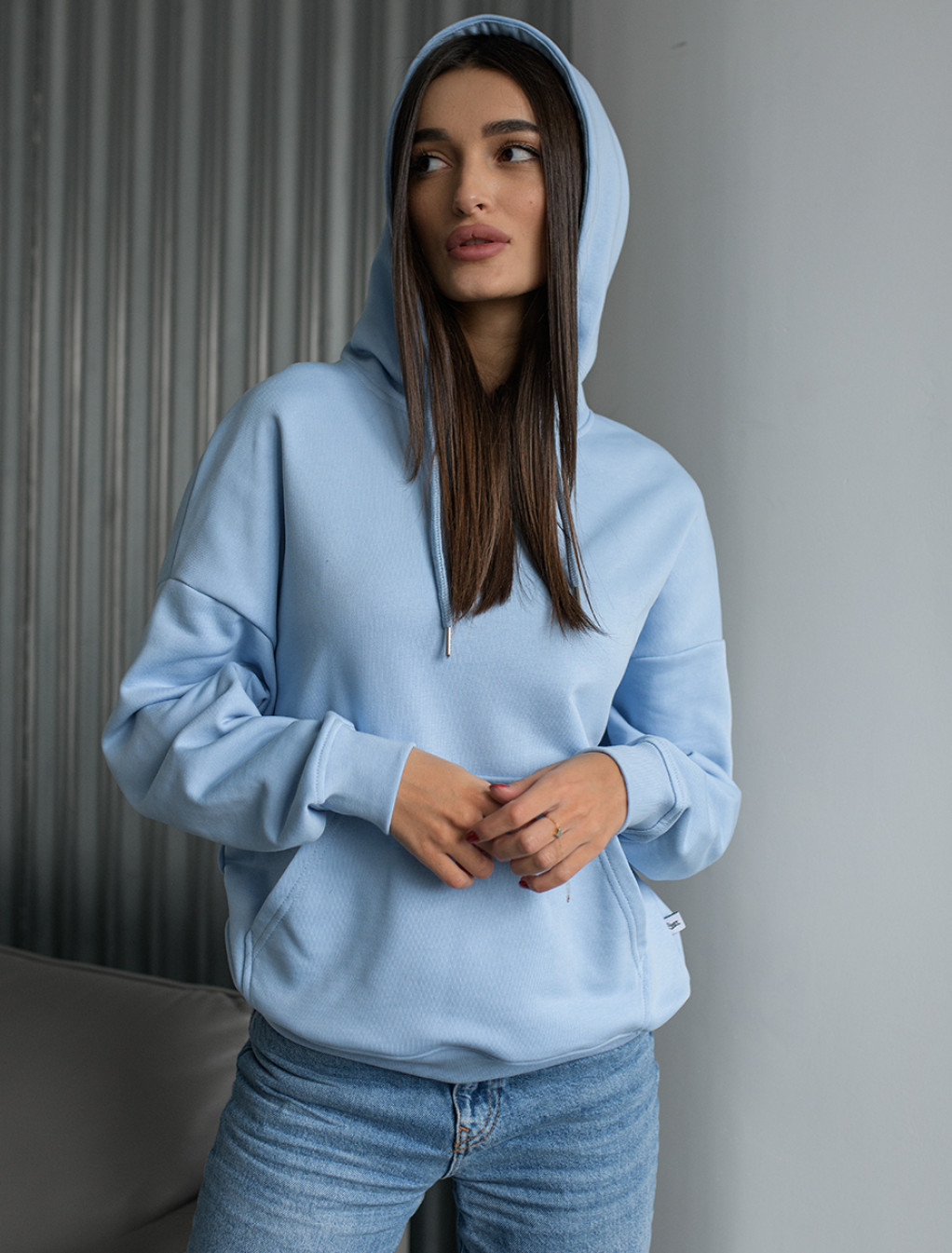 Damska bluza Staff light blue basic oversize