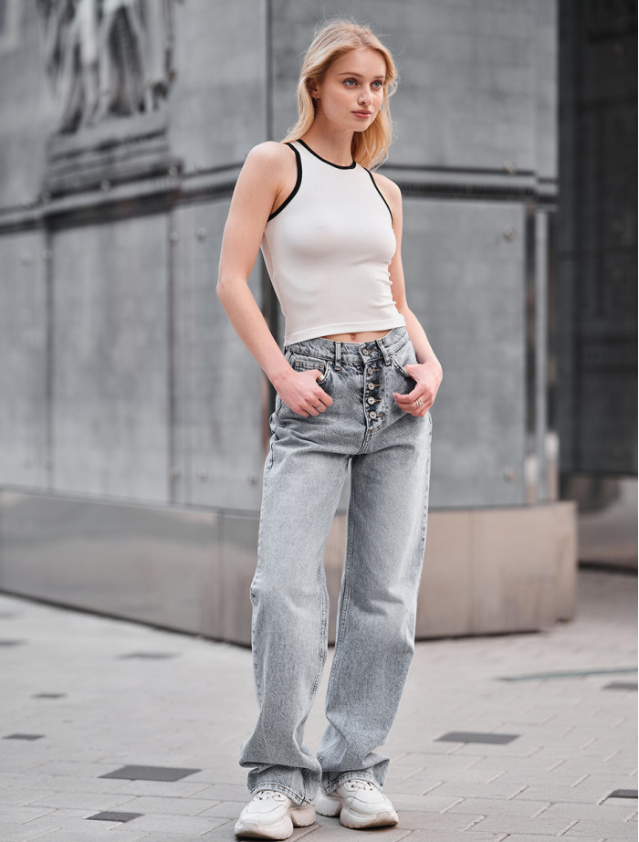 Top Staff ris white & black