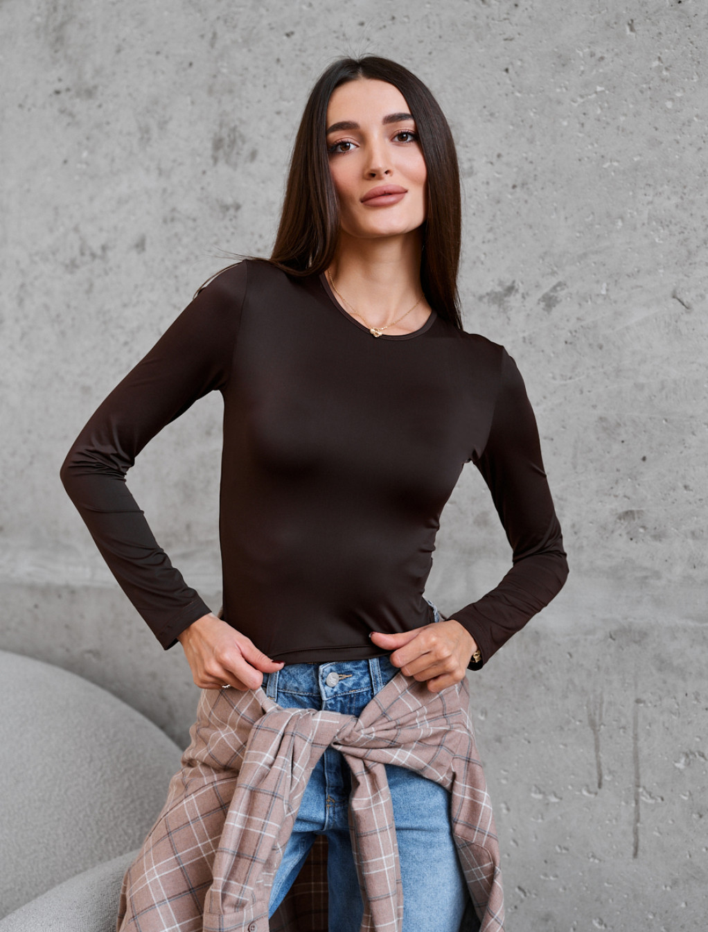 Longsleeve Staff dec brown