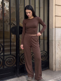 Komplet longsleeve + spodnie Staff ela brown