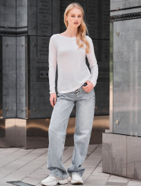 Longsleeve Staff roz white