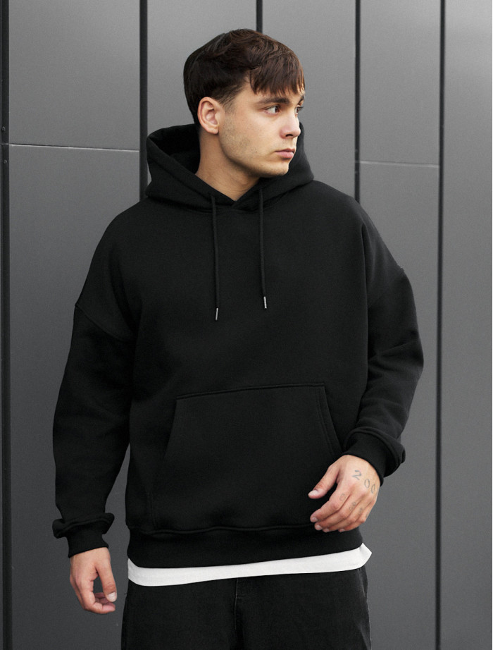 Bluza Staff black oversize fleece