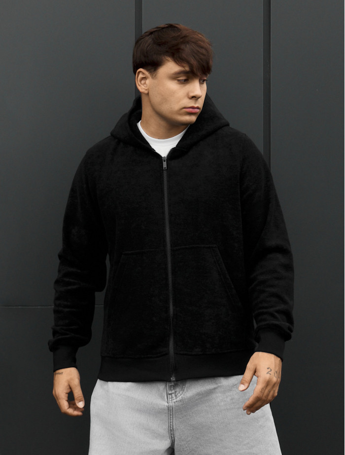 Bluza Staff zip black fleece