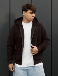 Bluza Staff zip dark brown fleece