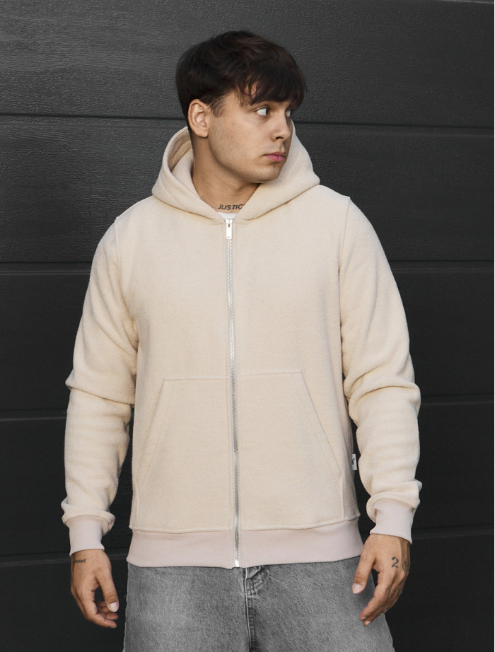 Bluza Staff zip dark beige fleece