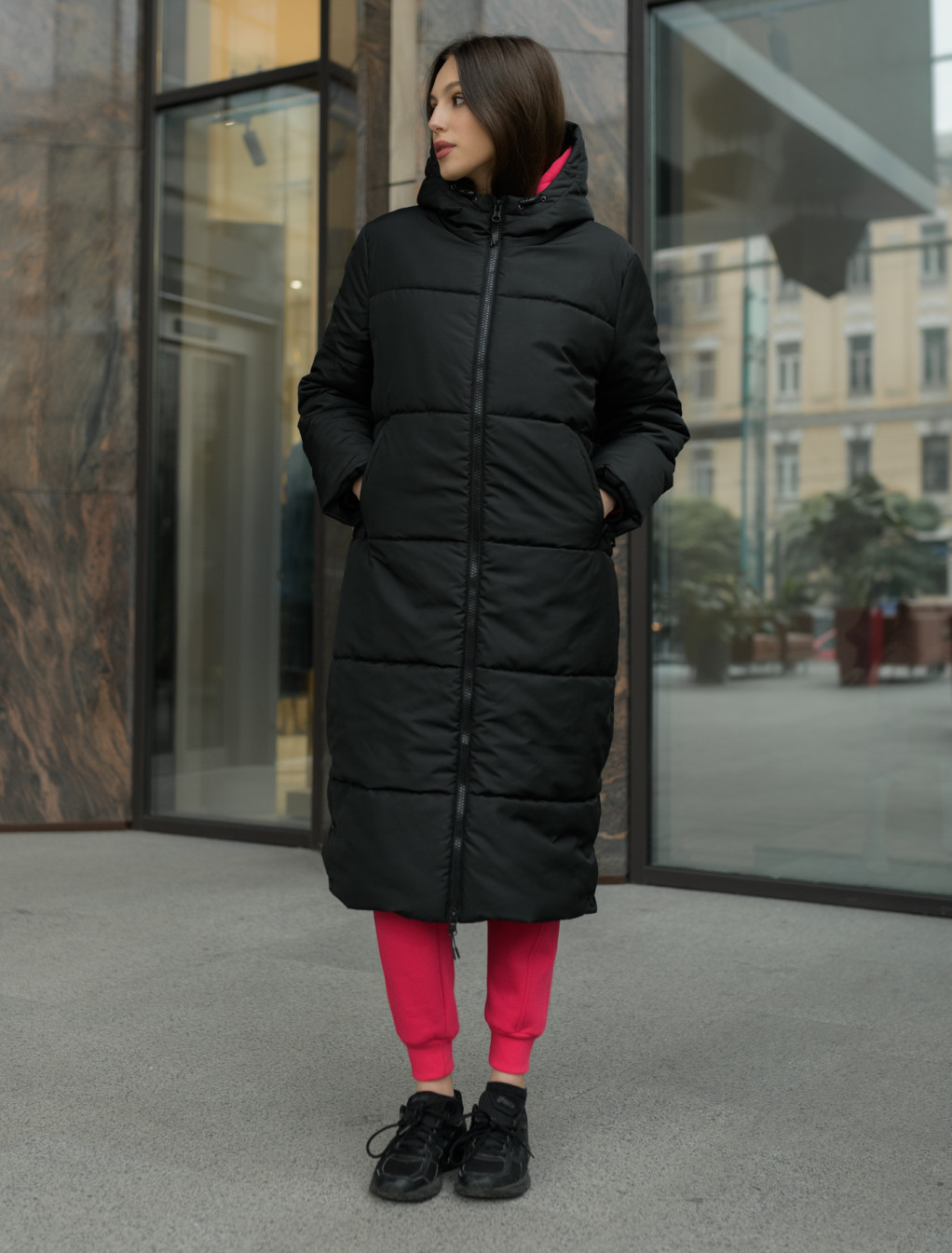 Damska kurtka zimowa Staff blum long black