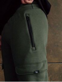 Spodnie dresowe Staff cargo khaki fleece