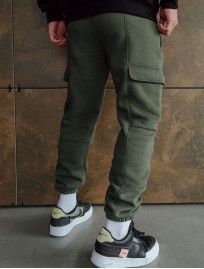 Spodnie dresowe Staff cargo khaki fleece
