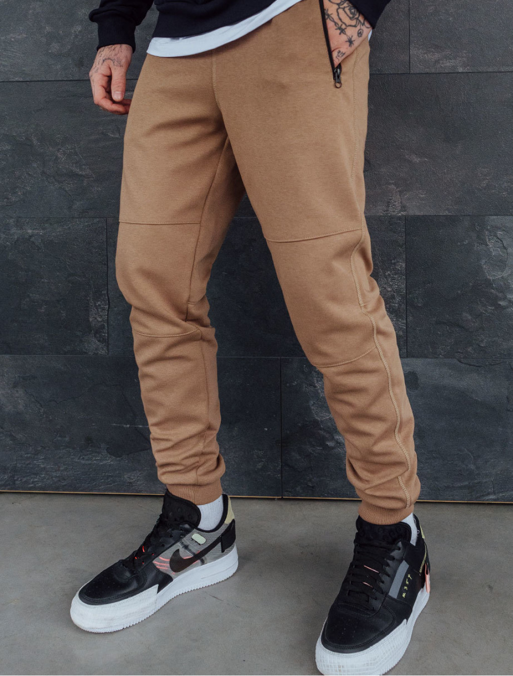 Spodnie dresowe Staff light brown zip