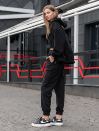Damski dres sportowy Staff fla microfleece black oversize