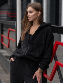 Damski dres sportowy Staff fla microfleece black oversize
