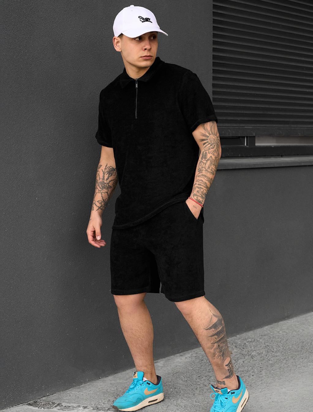 Komplet letni koszulka + spodenki Staff ch black