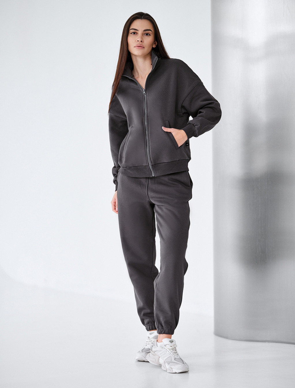 Dres damski Staff req dark gray oversize fleece