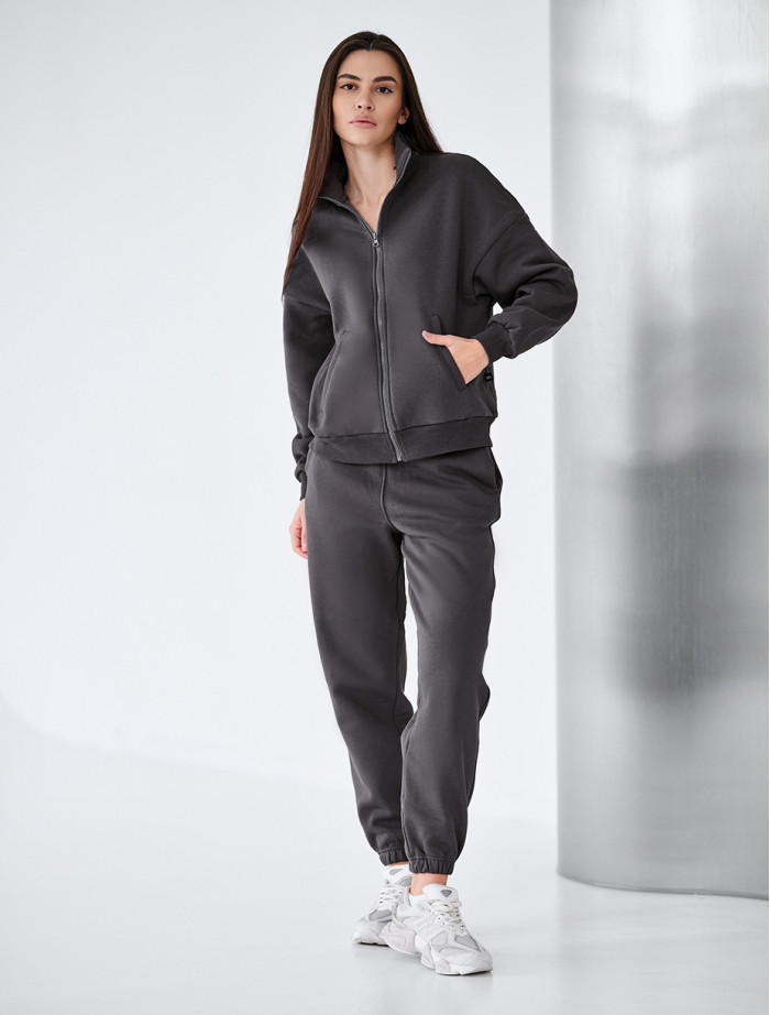 Dres damski Staff req dark gray oversize fleece