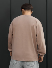 Longsleeve Staff beige brown logo oversize