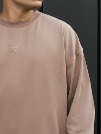 Longsleeve Staff beige brown logo oversize