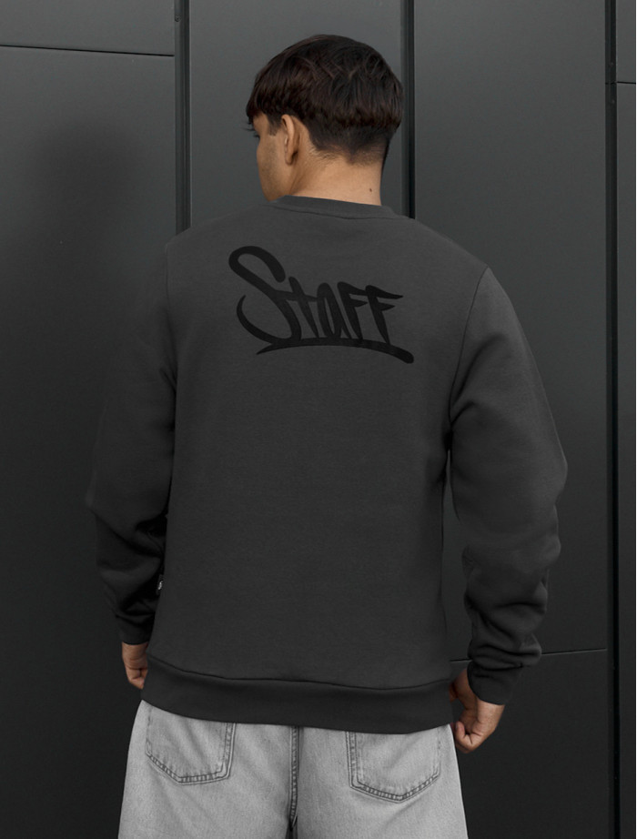 Bluza Staff logo dark gray fleece