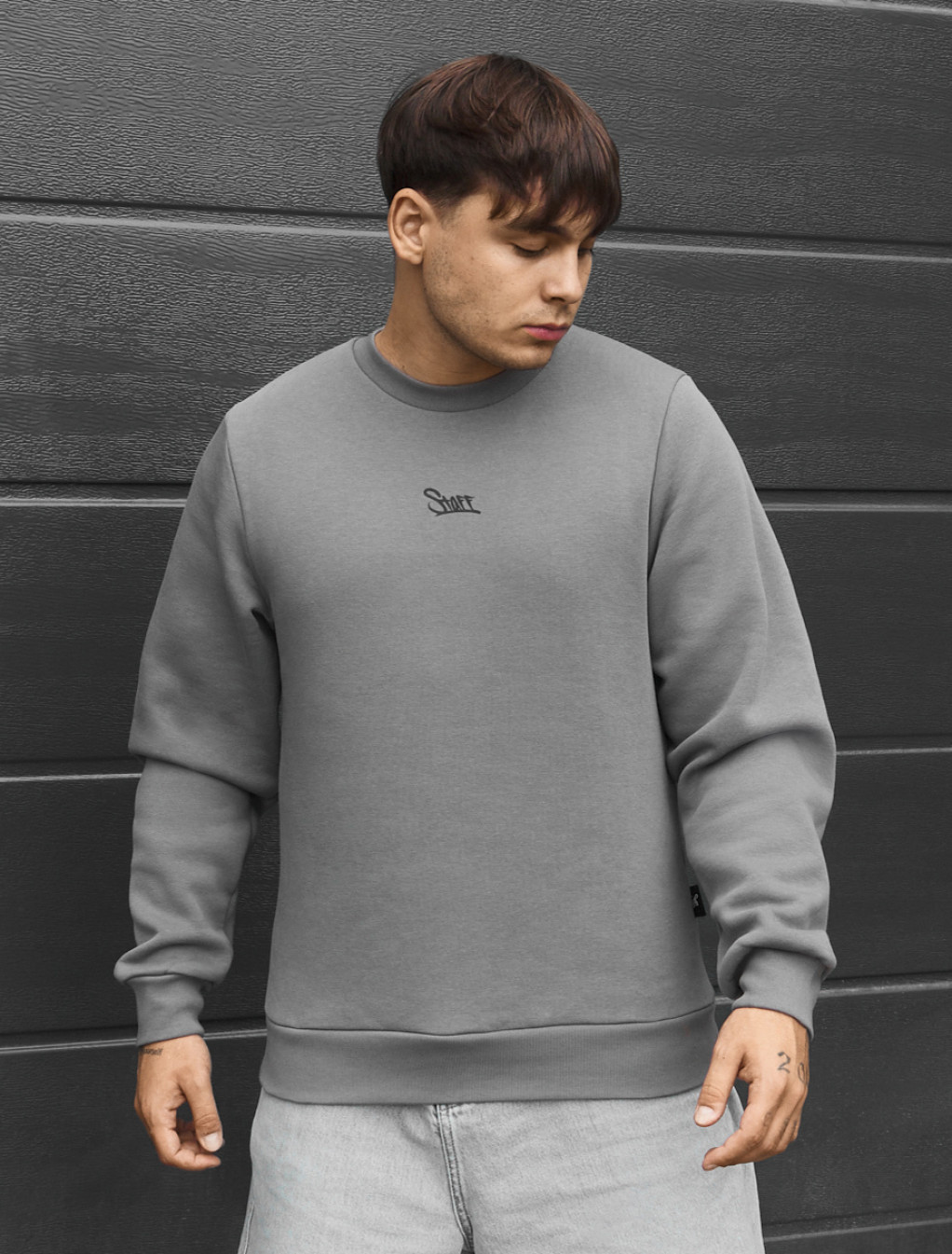 Bluza Staff logo gray fleece