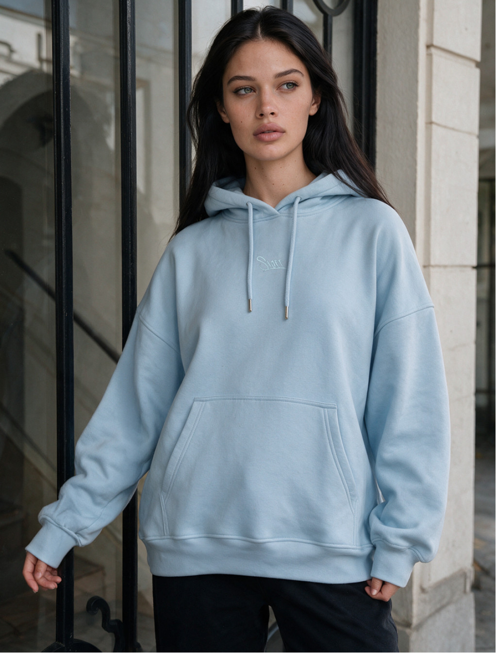 Bluza Staff logo blue oversize fleece