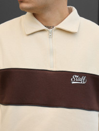 Bluza Staff milk & brown oversize fleece