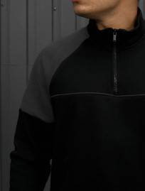 Olimpijka Staff black & gray zip reflective oversize fleece