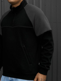 Olimpijka Staff black & gray zip reflective oversize fleece