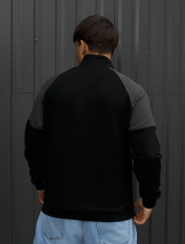 Olimpijka Staff black & gray zip reflective oversize fleece