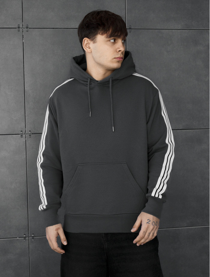 Bluza Staff dark gray lines oversize