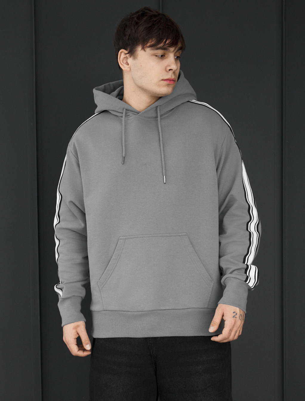 Bluza Staff gray lines oversize