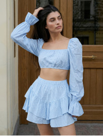 Komplet top + spódnica-spodenki Staff ria light blue
