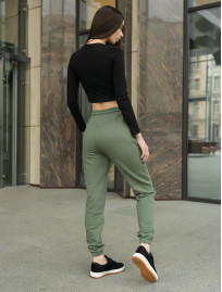 Damskie spodnie sportowe Staff di green