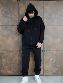 Spodnie sportowe Staff wit zip black oversize fleece