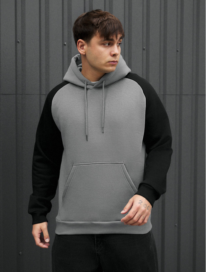 Bluza Staff gray & black oversize fleece