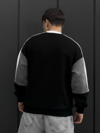 Bluza Staff  black & dark gray logo oversize fleece