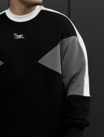 Bluza Staff  black & dark gray logo oversize fleece