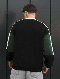 Bluza Staff black & dark green logo oversize fleece