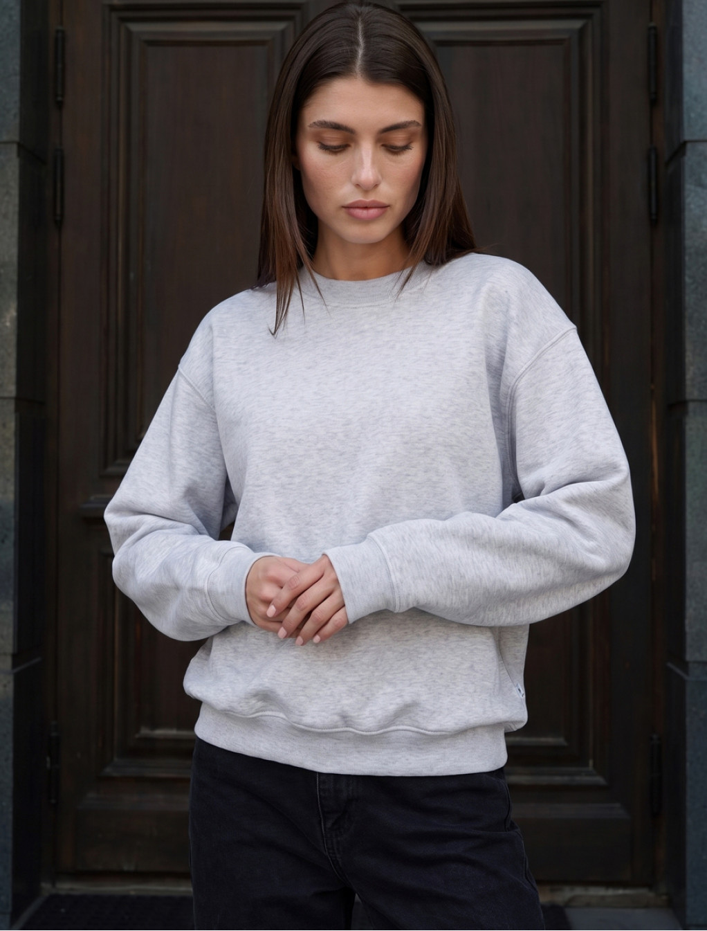 Bluza Staff zy gray melange oversize fleece
