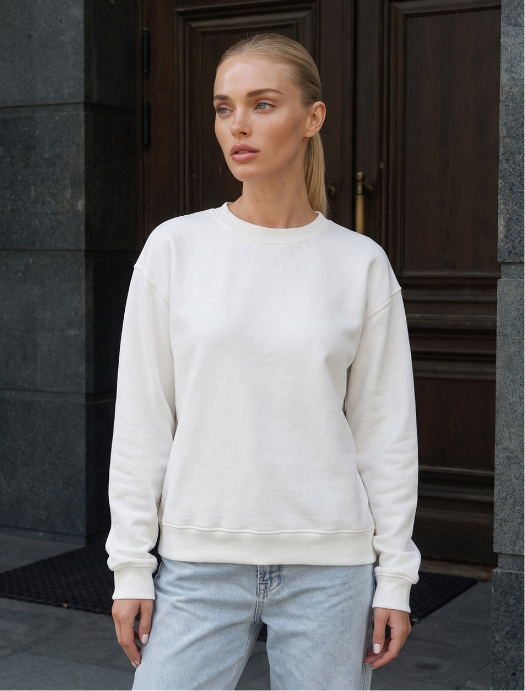 Bluza Staff zy white oversize fleece
