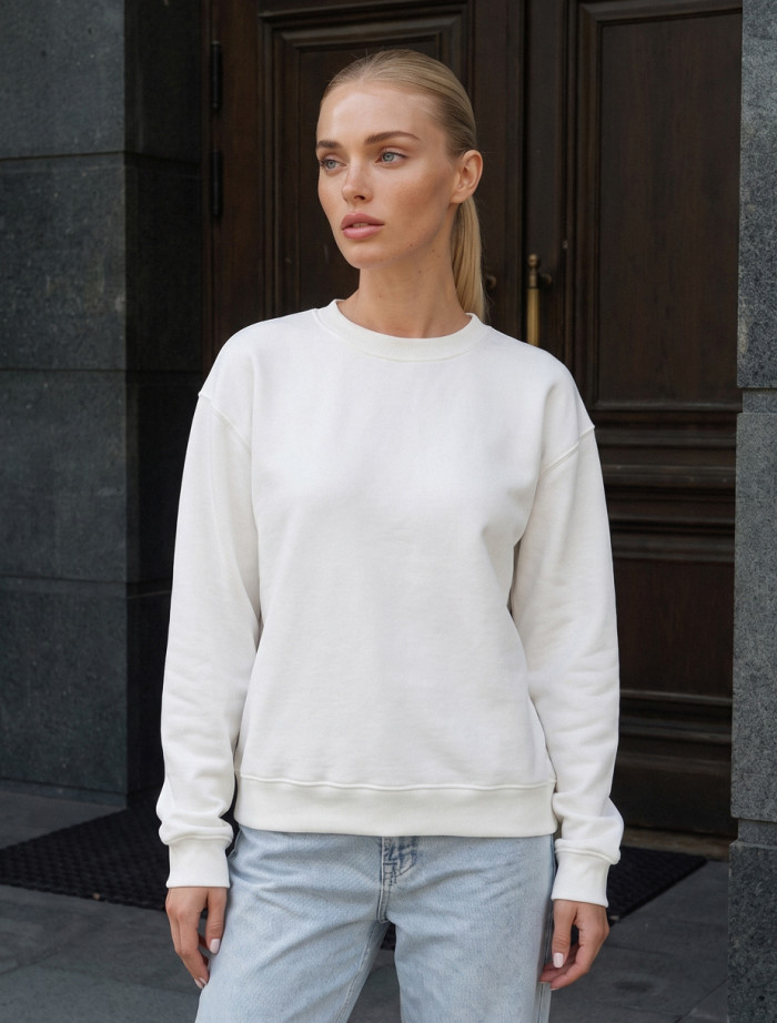 Bluza Staff zy white oversize fleece