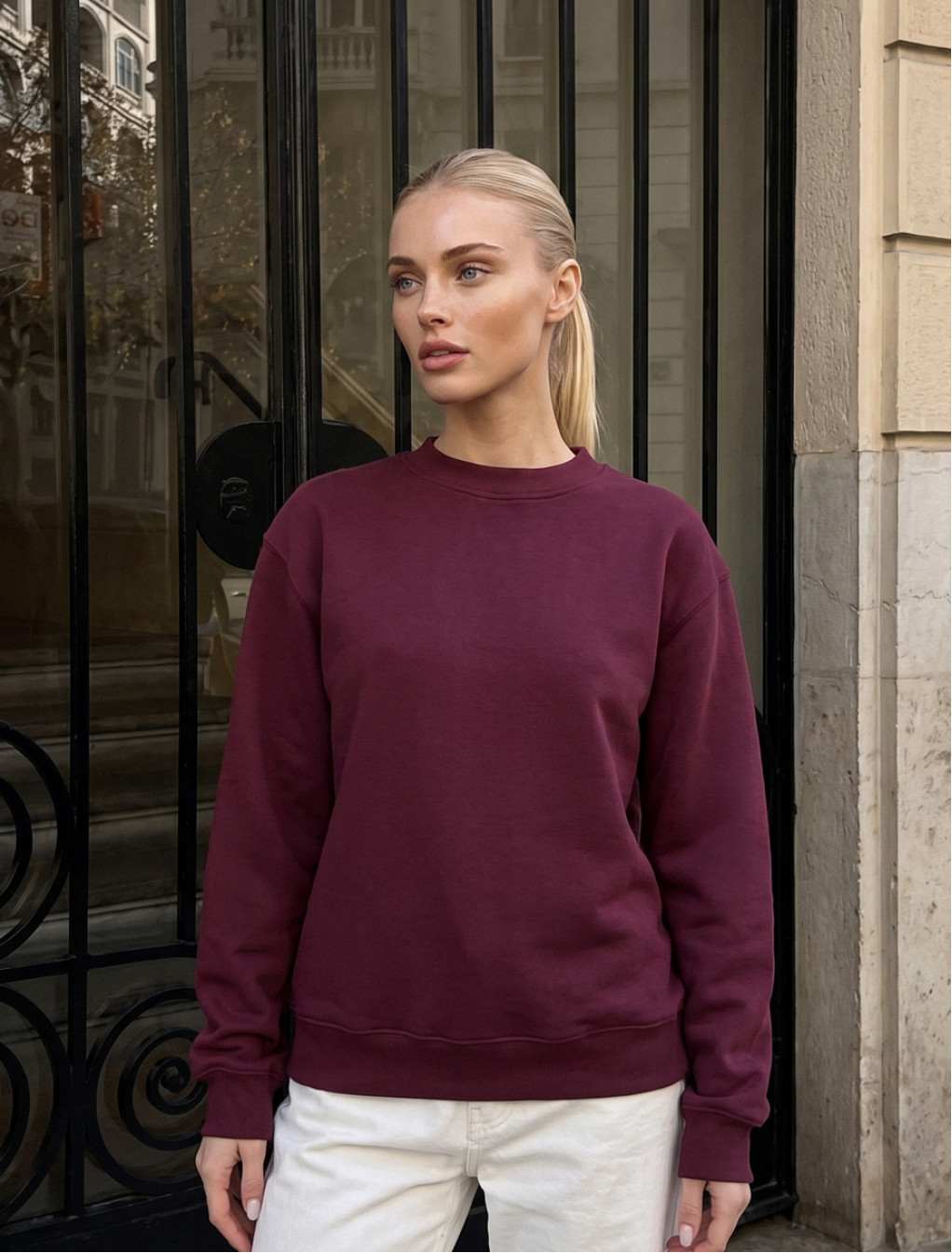 Bluza Staff zy bordo oversize fleece
