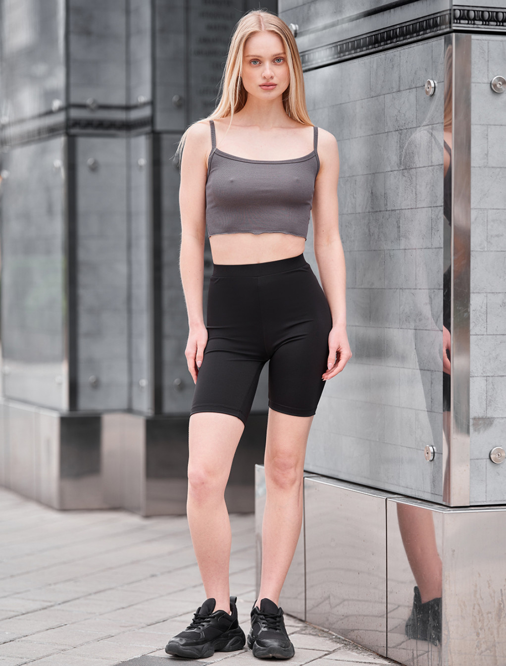 Spodenki rowerowe damskie Staff li black