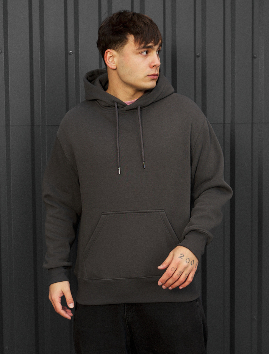 Bluza Staff dark gray oversize fleece