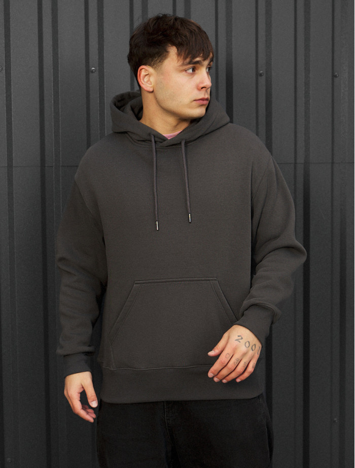 Bluza Staff dark gray oversize fleece