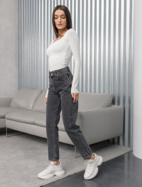 Damskie jeansy Staff gray mom high waist