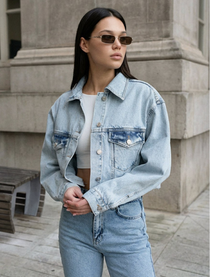 Damska Jeansova kurtka Staff light blue