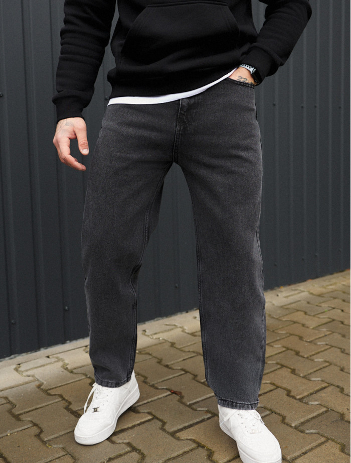 Dżinsy Staff dark gray regular mom